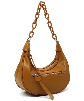 Fashion Acrylic Chain Shouler Bag Hobo CSD009 BROWN